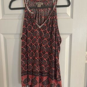 Lucky Brand cotton top. Size Large. Like new. Paisley Boho print.